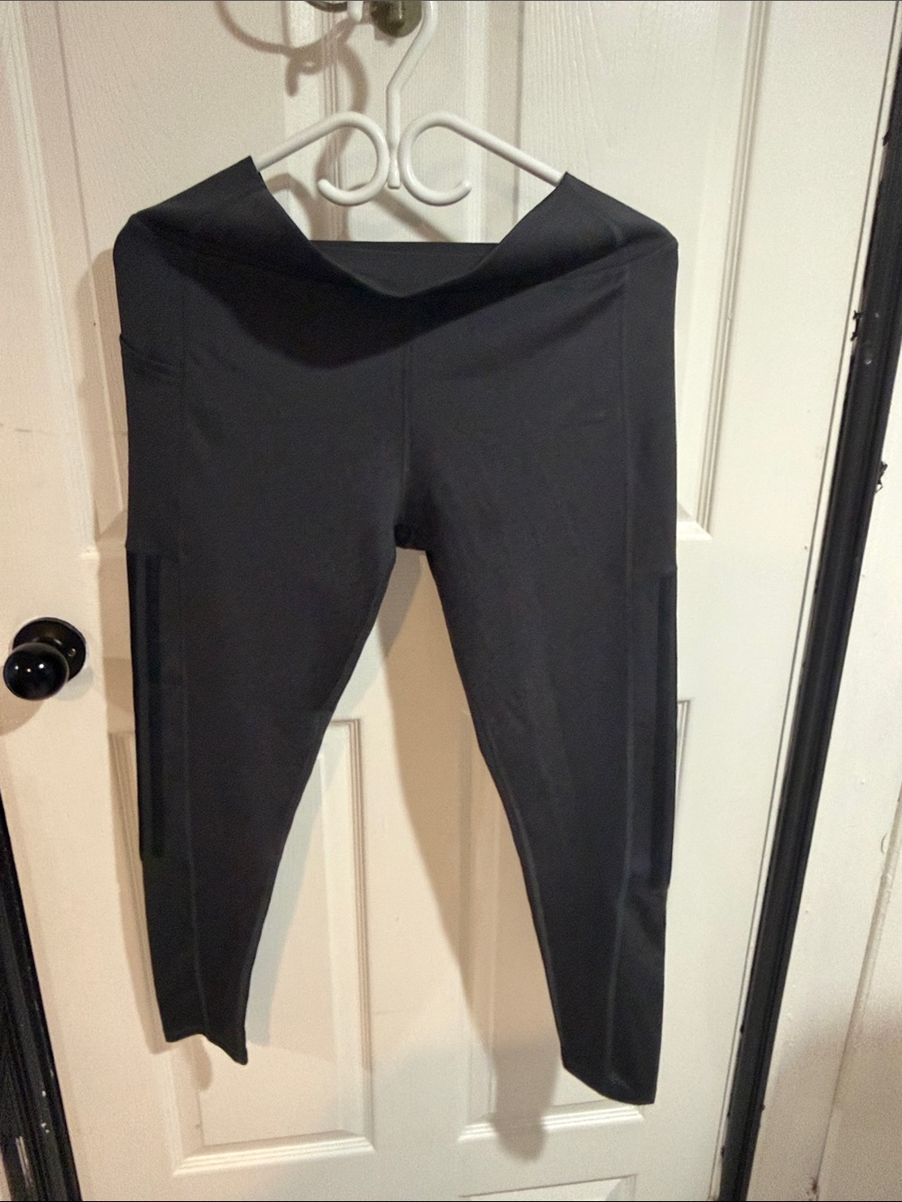 adidas Black High-Waist Leggings with Side Pockets